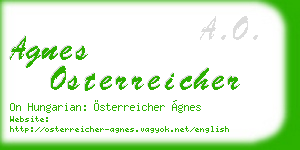 agnes osterreicher business card