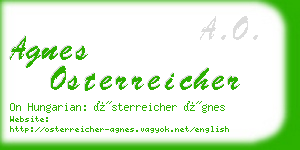 agnes osterreicher business card